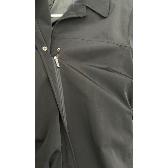 LONDON FOG Women's Zip Front Mid Length Black Trench Coat Size large - Picture 5 of 9